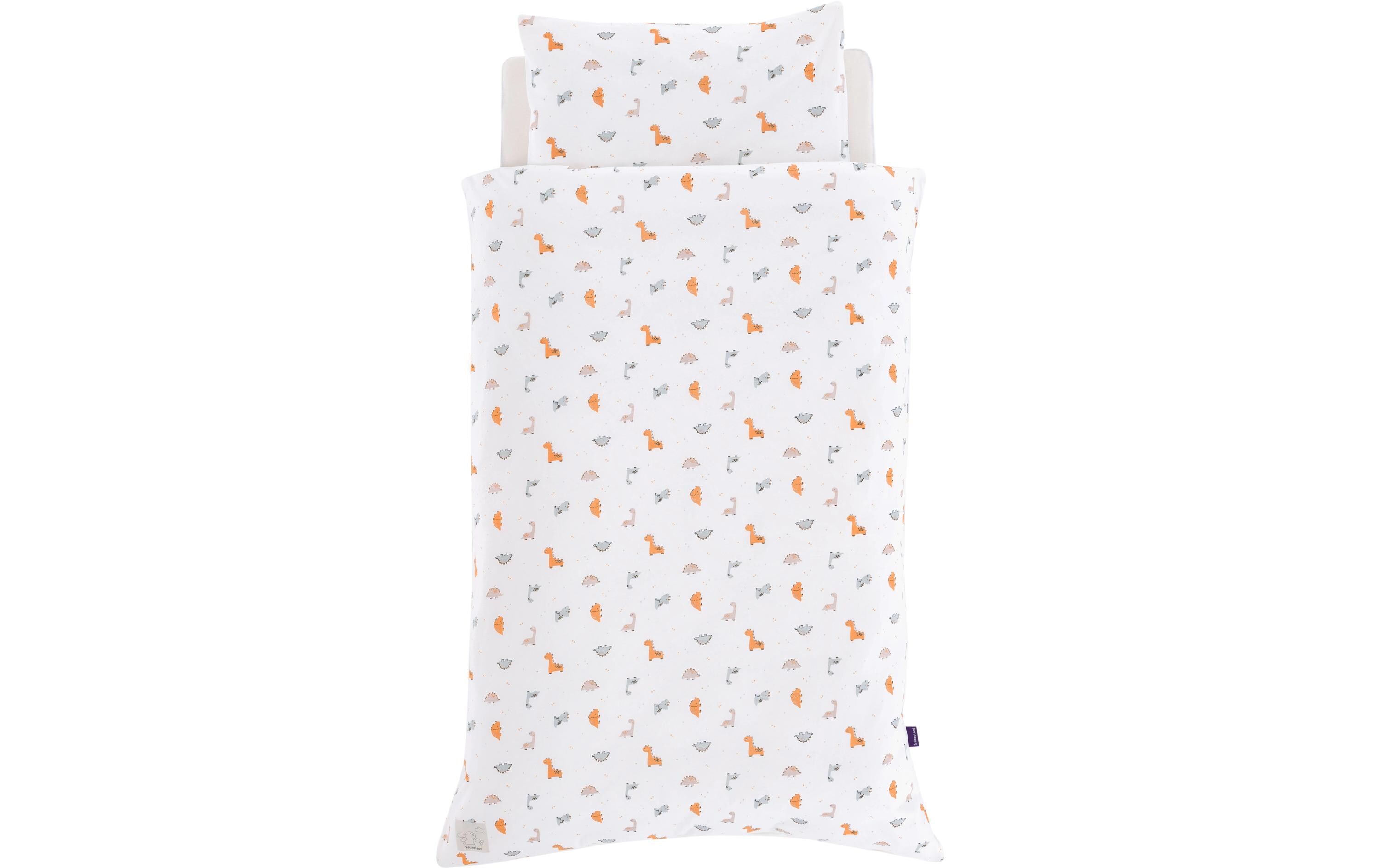 Kinderbettwäsche Dinolino 100/135 + 40/60 cmKuschelweiche Bettwäsche aus Baumwoll-Jersey mit süssen Dinos