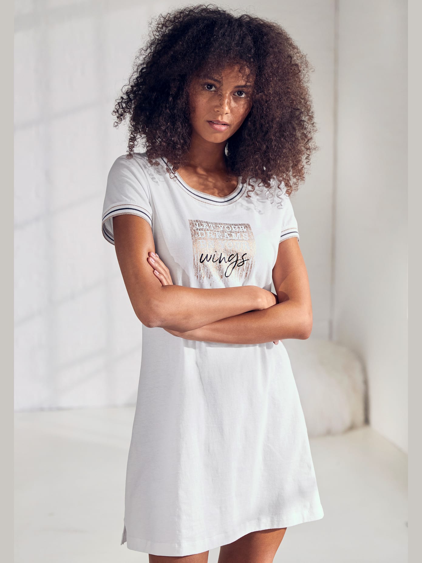 Chemise de nuit, imprimé devant