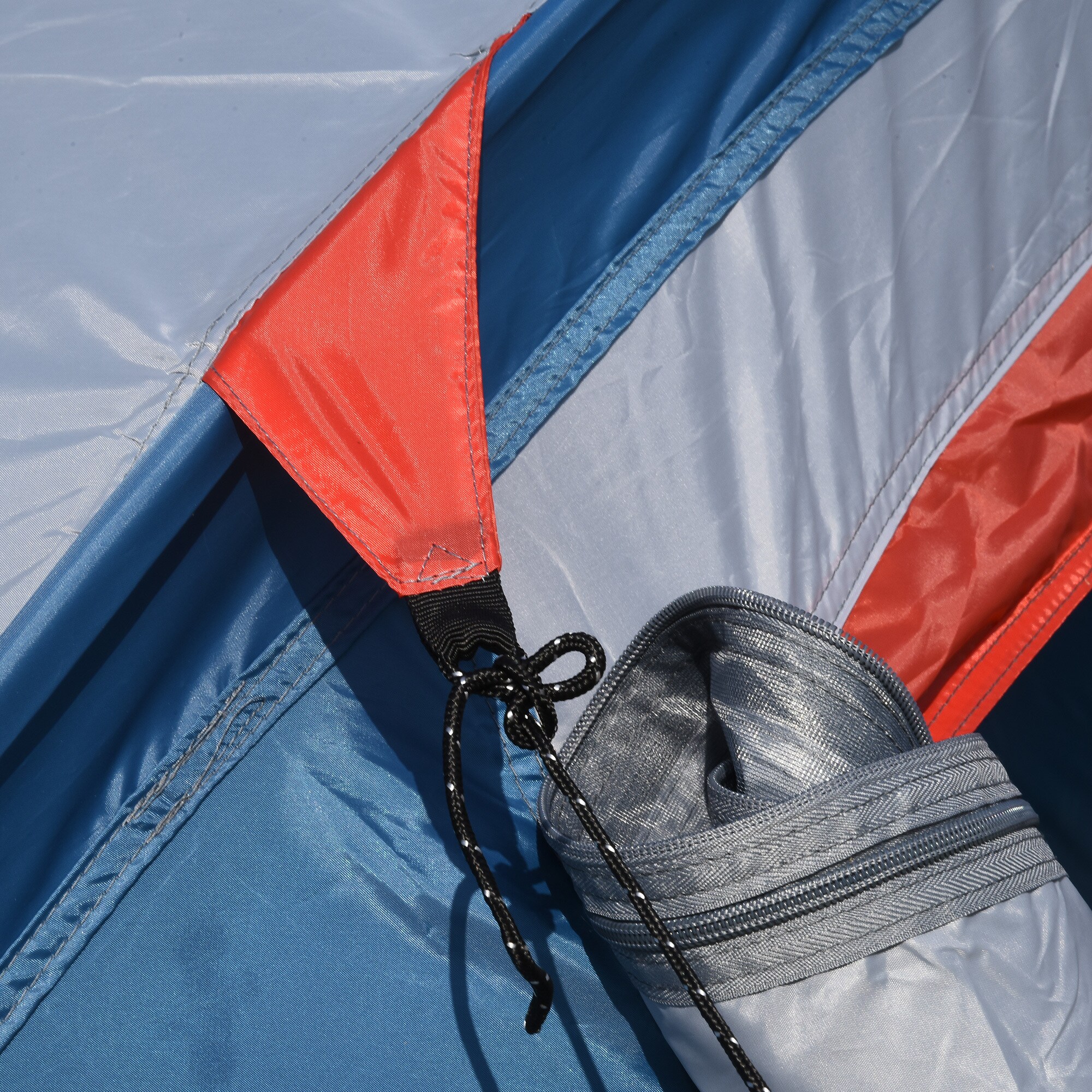 Outsunny Campingzelt mit 2 Türe blau 475L x 207B x 150H cm