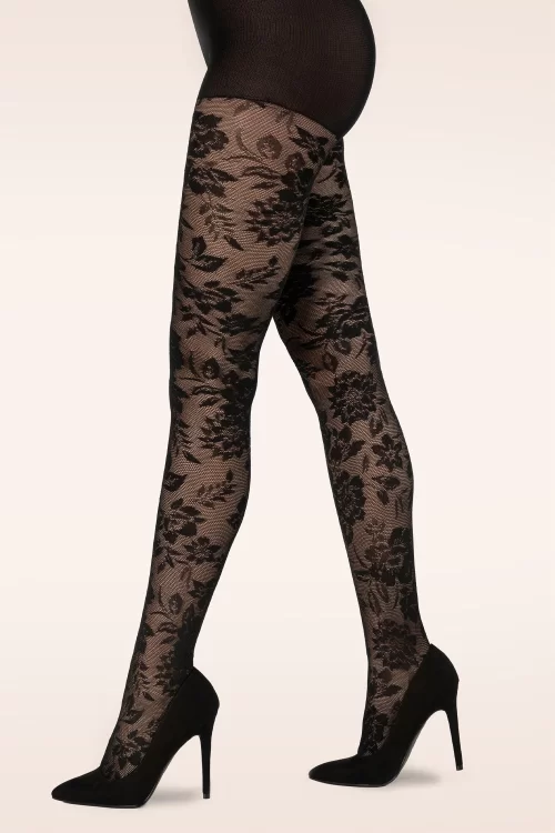 Marcmarcs Fiore Pizzo 40 Den panty in zwart