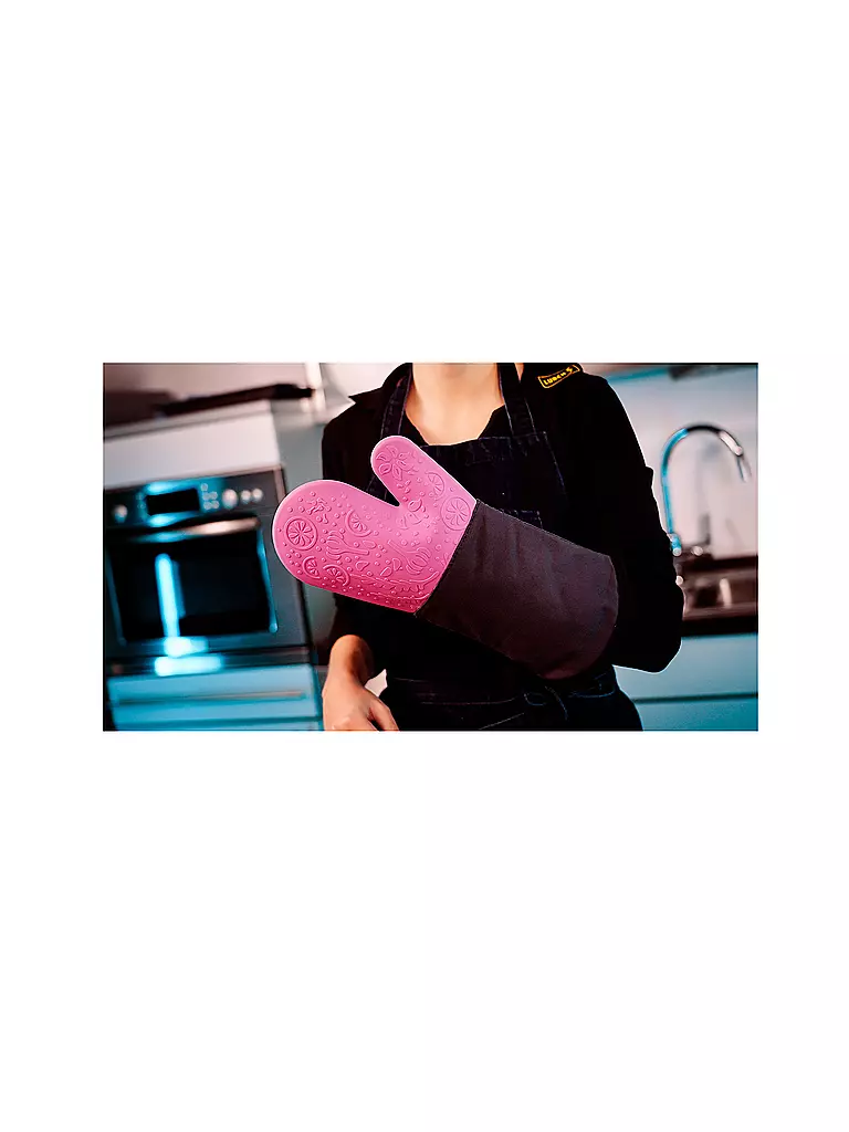 LURCH Silikon Backhandschuh Rosa / Schwarz rosa