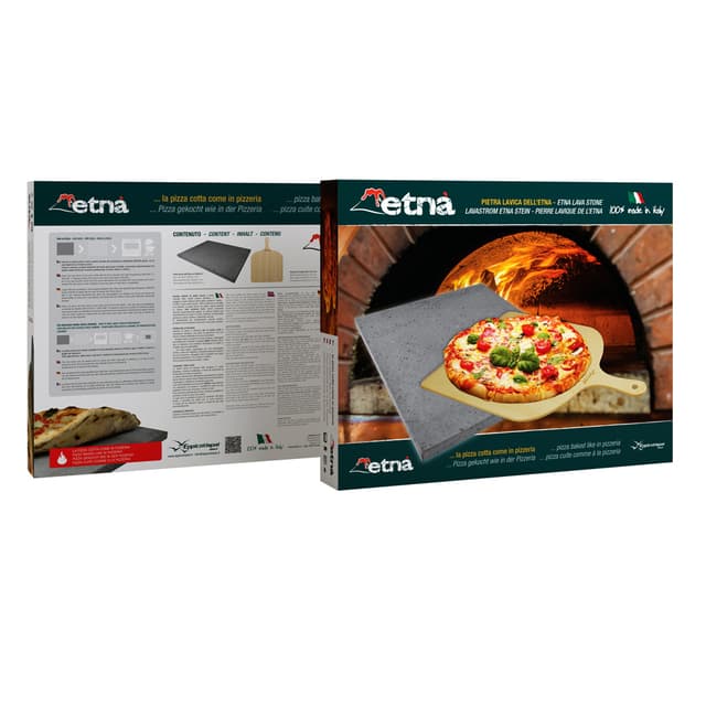 Pizza sæt med lavasten fra Etna