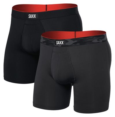 Boxer Saxx Multi-Sport Mesh Fly (Pack de 2) Remote Camo Waistband Noir Homme