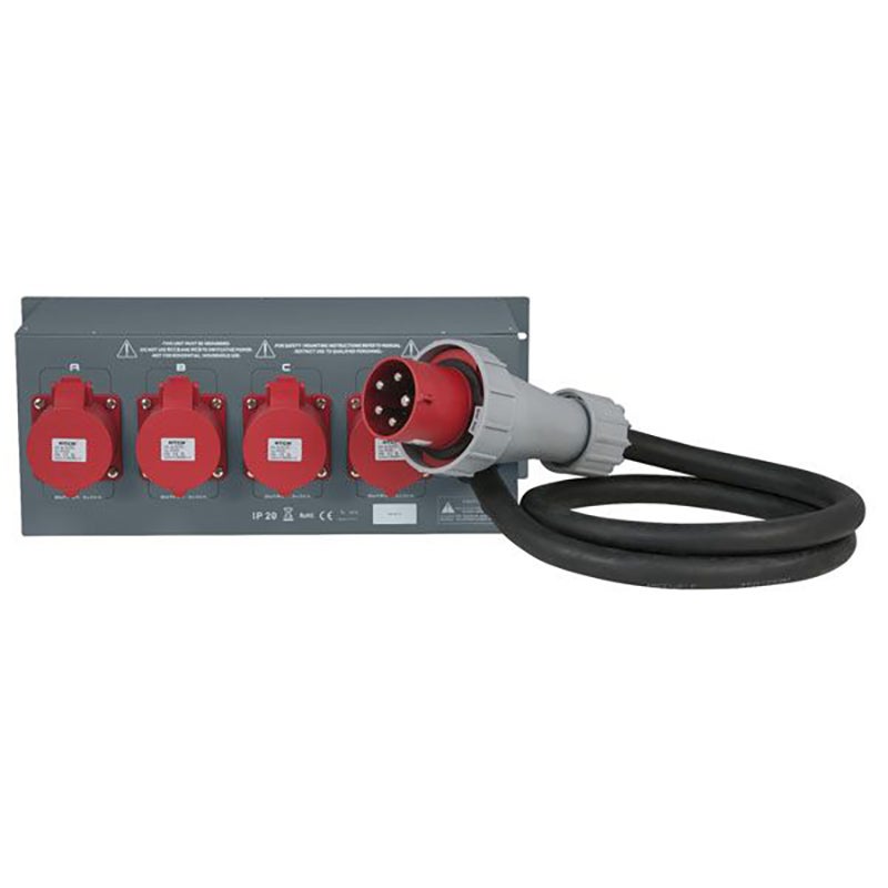 Showtec PSA-63A4C krachtstroomverdeler 63A 4xMCB