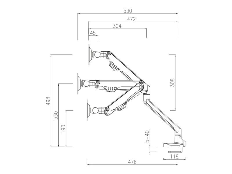 NEOMOUNTS Tischhalterung FPMA-D750BLACK2 bis 8 kg – Schwarz Tischhalterung für Flachbildschirme bis 32
