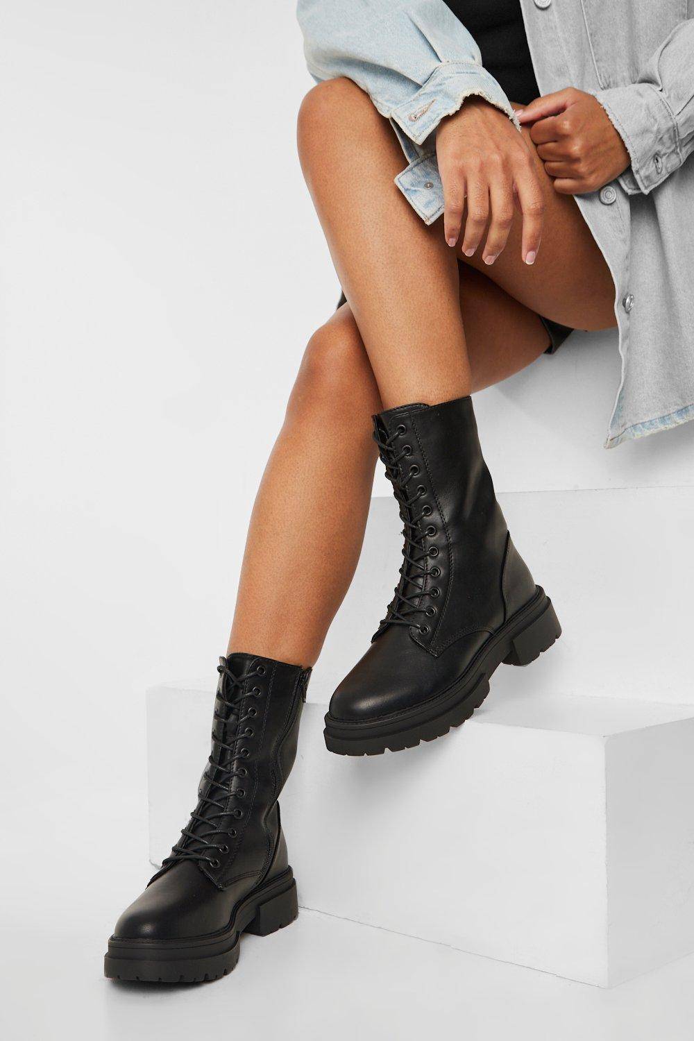 boohoo Bottes De Randonnée À Lacets