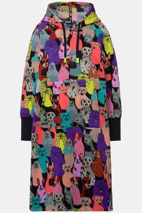 Kapuzen Sweatkleid bedruckt