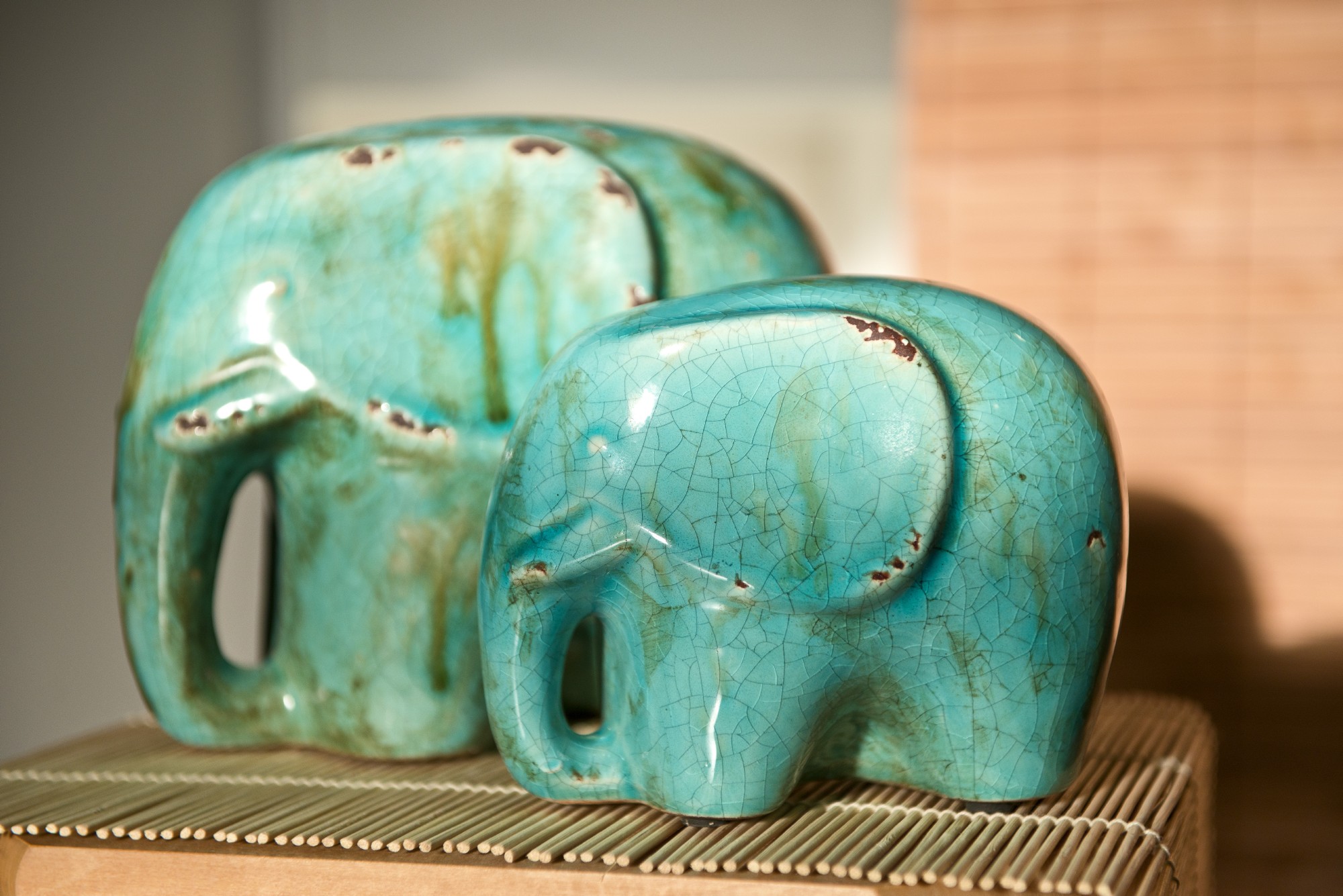 Elefant 'Chinois', blau, L 22,5 cm, B 15 cm, H 17,5 cm von fischer's lagerhaus