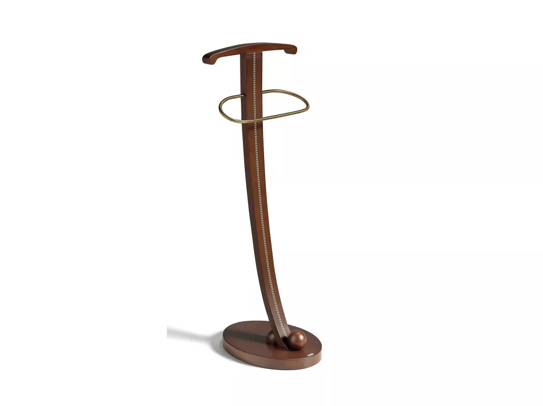 Valet de nuit - H115cm x L41cm x P33cm - hêtre massif noyer - Luxor