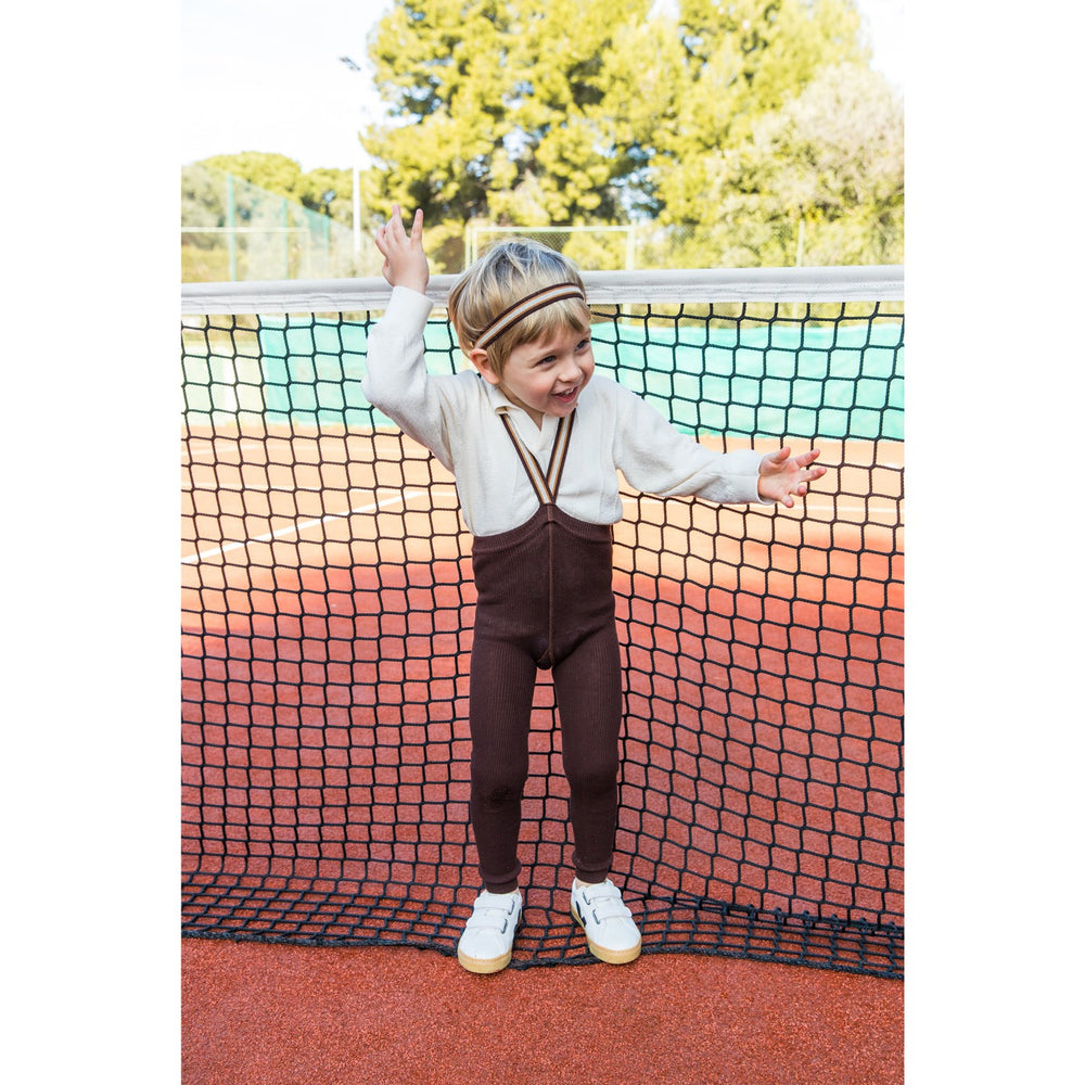 Køb Silly Silas Chocolate Brown Striped Footless Strømpebukser