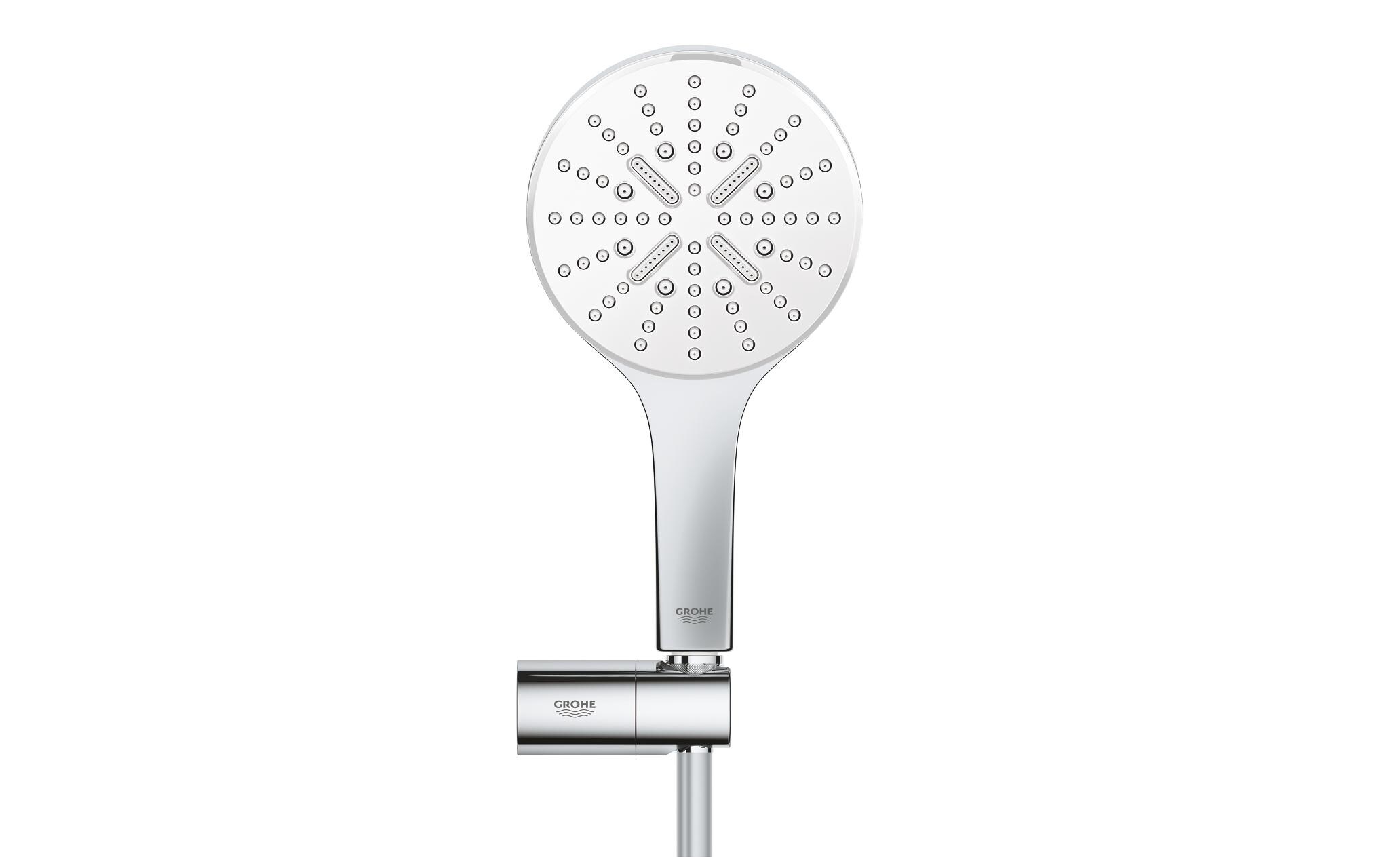 Duschbrausen-Set Rainshower Smartactive 130 Moon WhiteWandhalter-Set