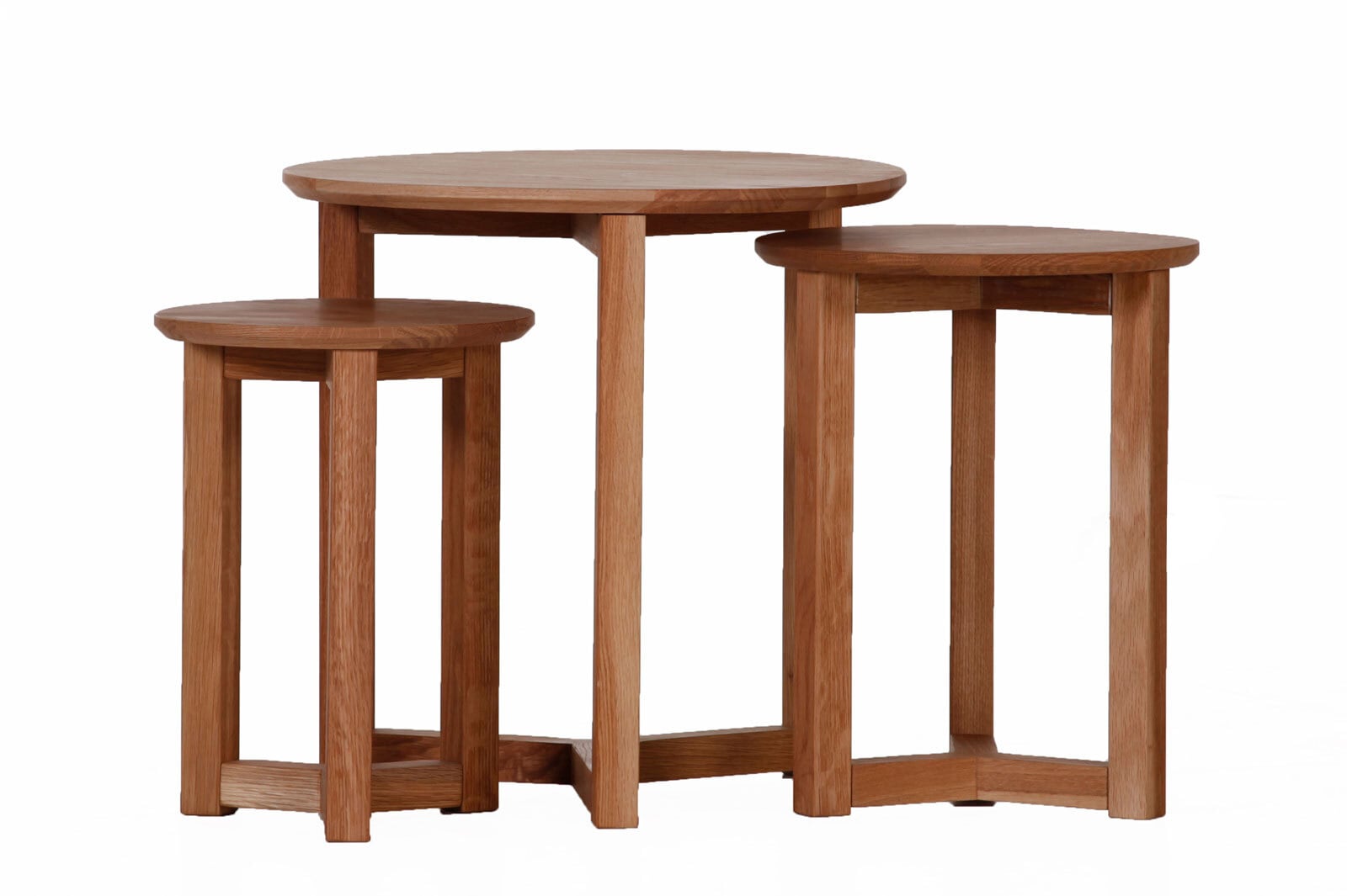 INTERhome Beistelltisch RETRO 3er Set Eiche braun