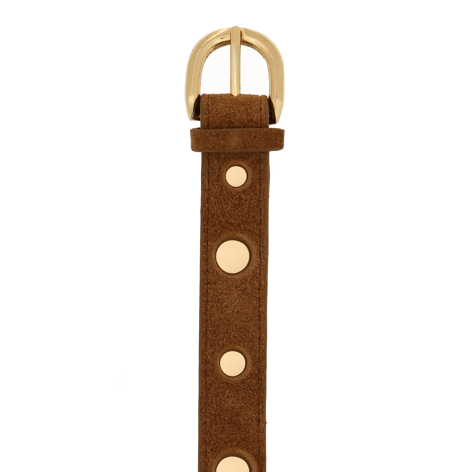 Taupe suède riem met studs