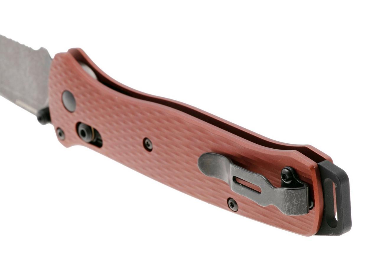 Benchmade Bailout 537SBK-07 Blackwashed Cerakote CPM Magnacut Tanto Serrated, Burnt Copper Aluminium, zakmes
