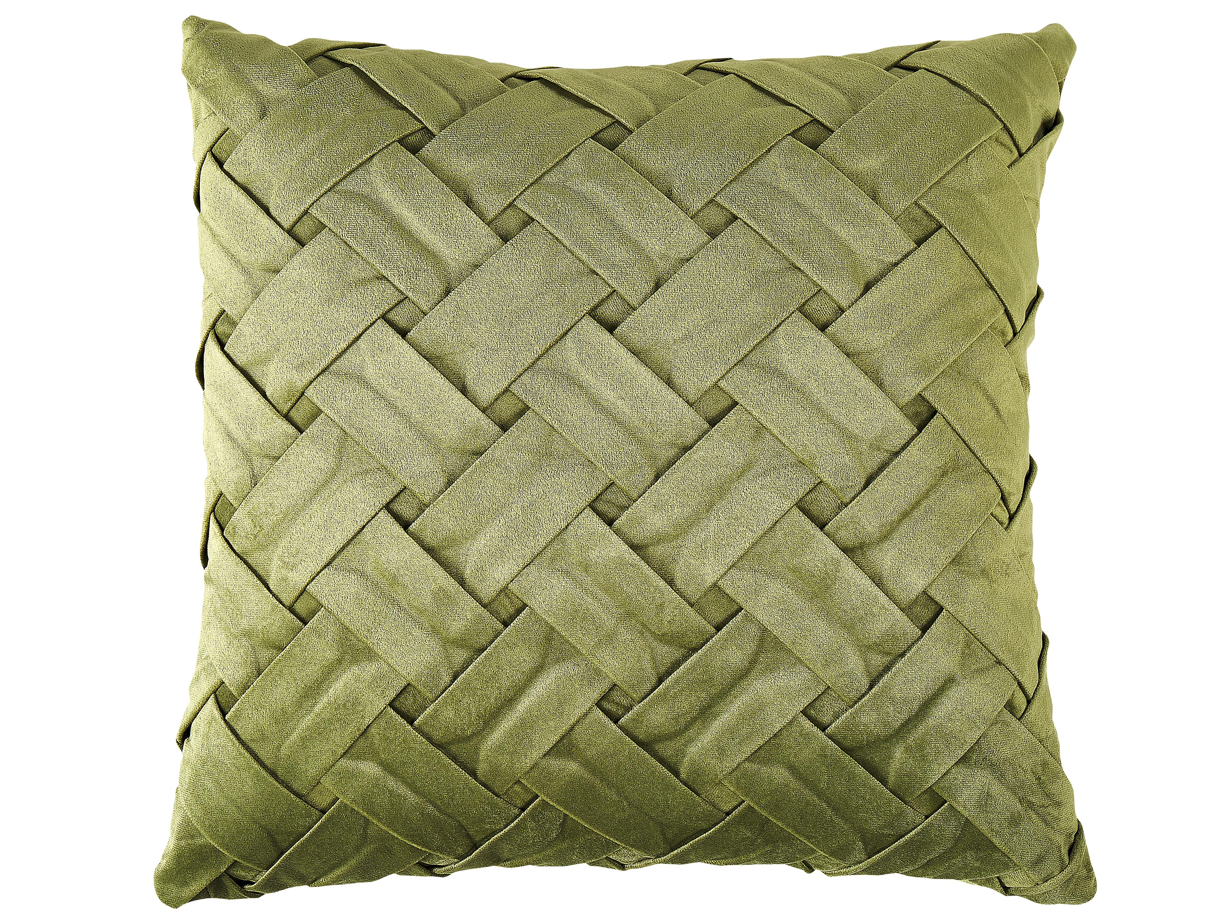 Set van 2 sierkussens NARCISSUS Fluweel 43 x 43 cm Groen geometrisch patroon