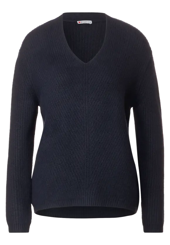 Pullover im Grobstrick - deep blue