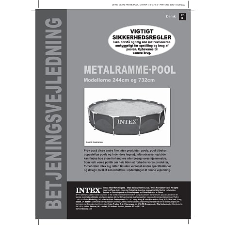 Intex pool-sæt med havmotiver og stålrammekonstruktion 3.05 m