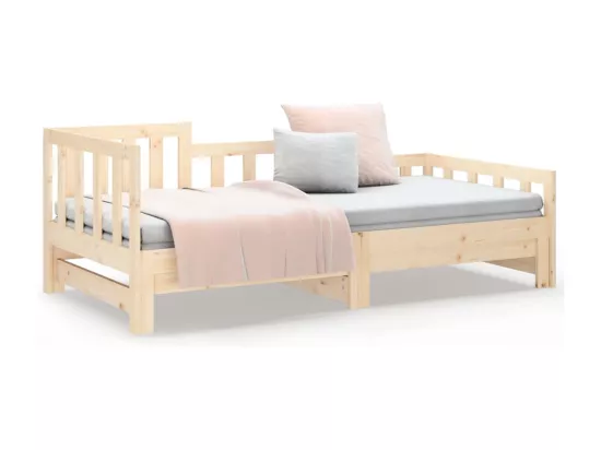 Lit coulissant sans matelas 2x(80x200) cm Bois de pin massif