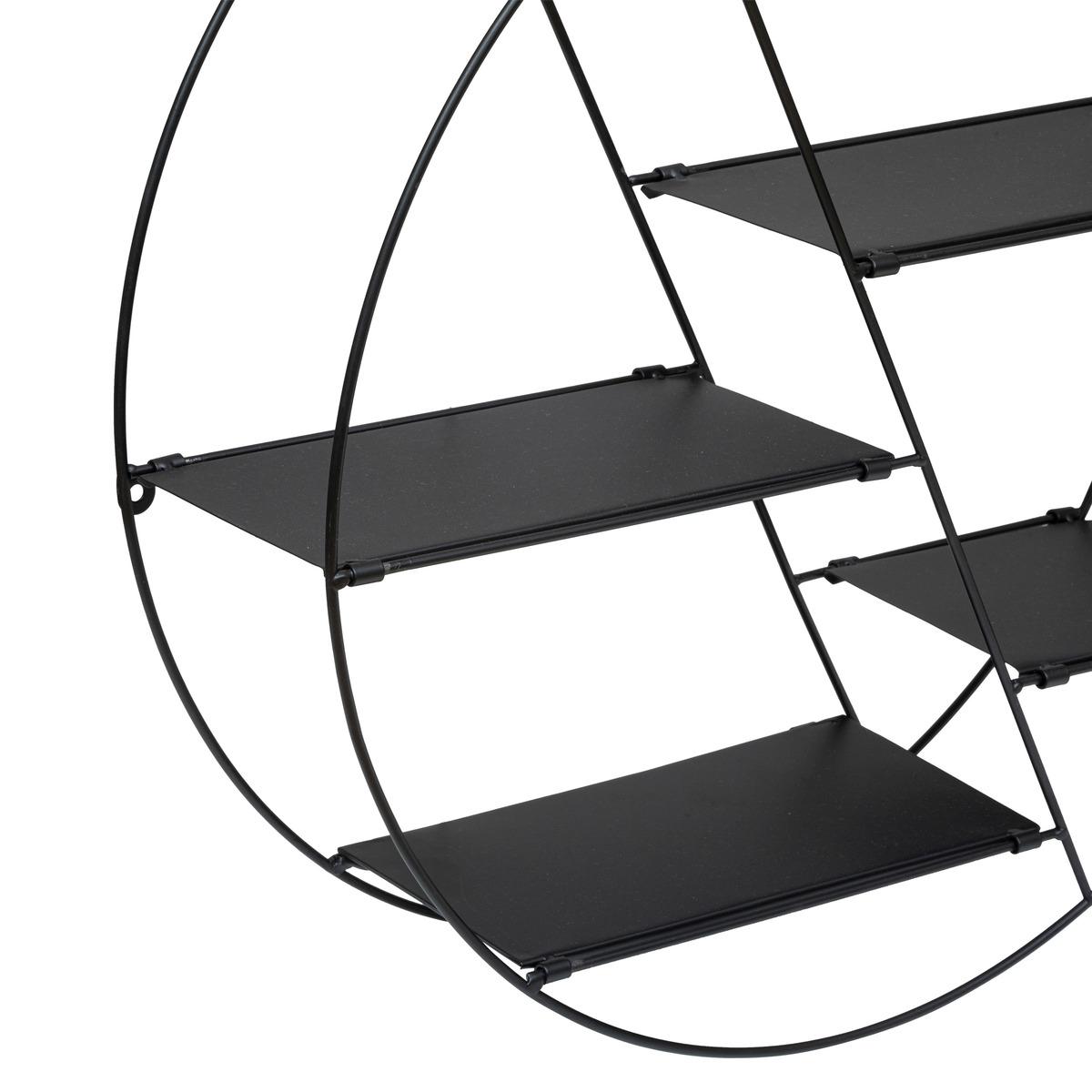 ETAGERE METAL ROND LARA NOIR D.50CM