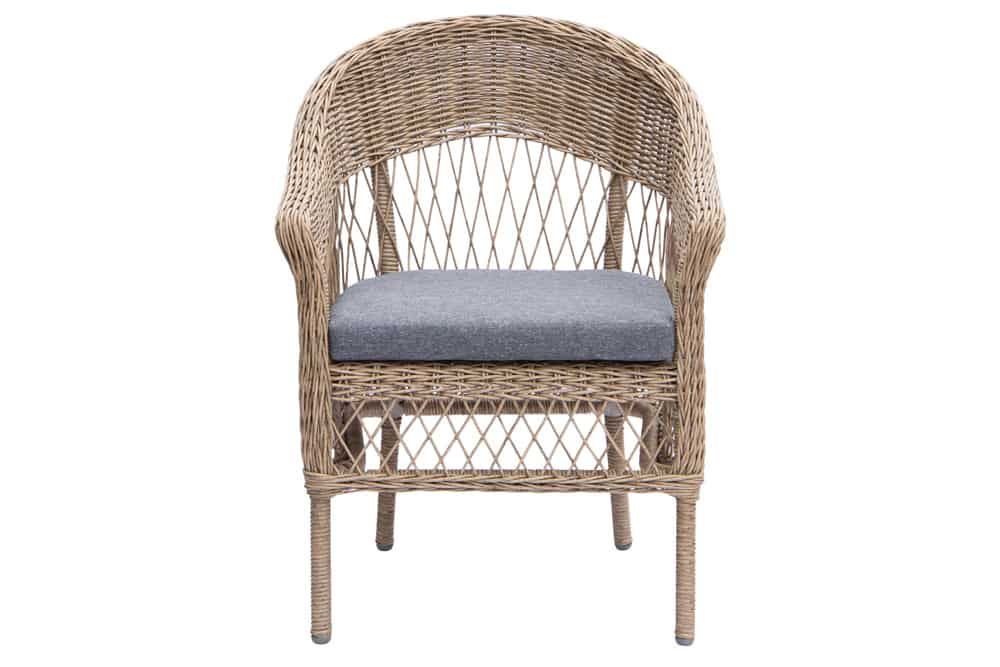 In- und Outdoor Garten-Set ELYSEE natur grau Polyrattan Aluminium inkl. Tisch Kissen