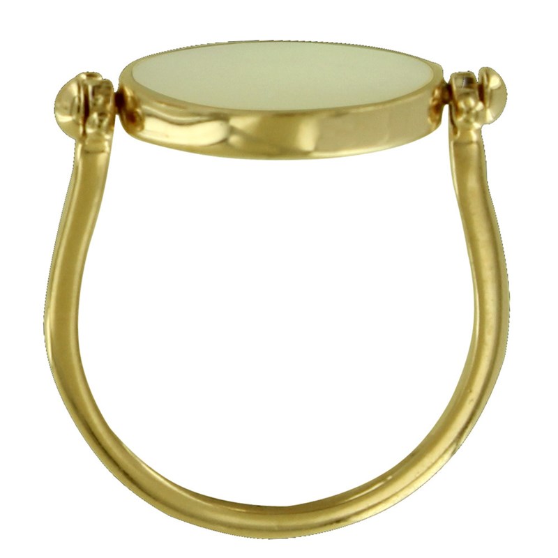 Bague Plaqué Or Mobile Rond de Nacre