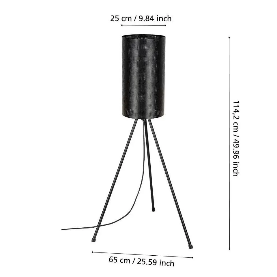 EGLO Ladunara Staande lamp - E27 - Ø 57 cm - Zwart