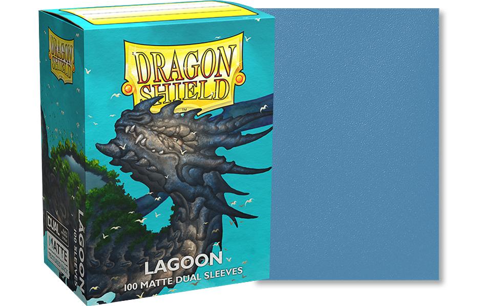 Kartenhülle Dual Matte: Lagoon Standardgrösse Blaugrau 100Deckbox mit 100 Kartenhüllen im Format 63 x 88 mm