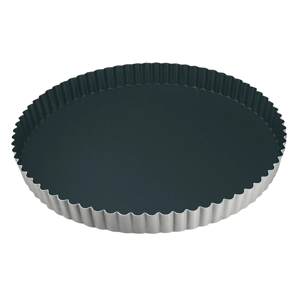 Tourtière ronde cannelée 32 cm - fond fixe Obsidian Gobel