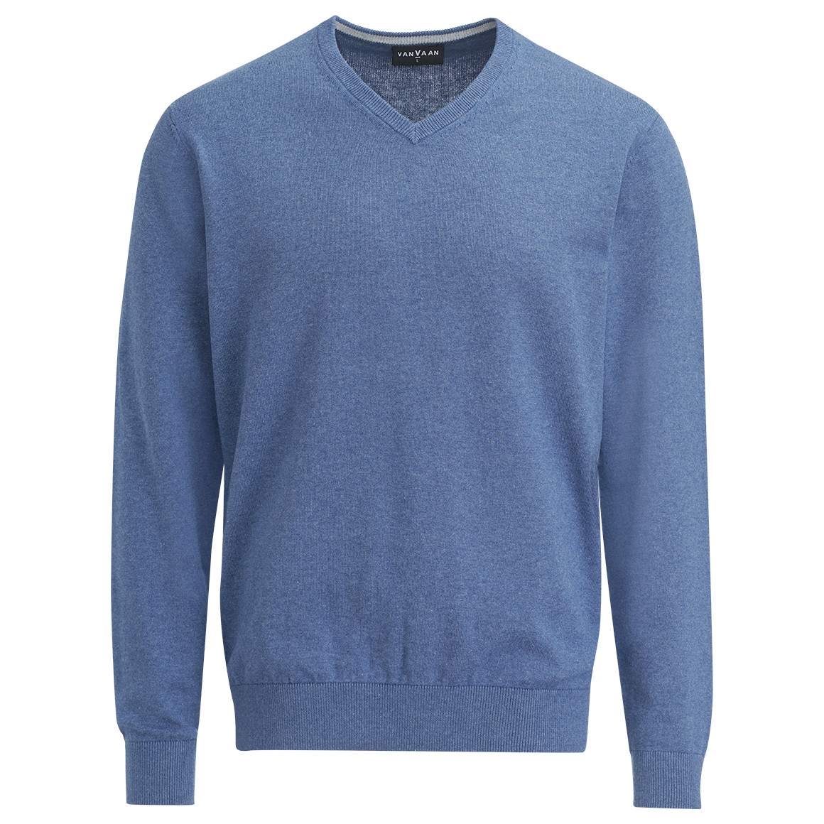 VanVaan Herren Feinstrickpullover mit V-Ausschnitt hellblau