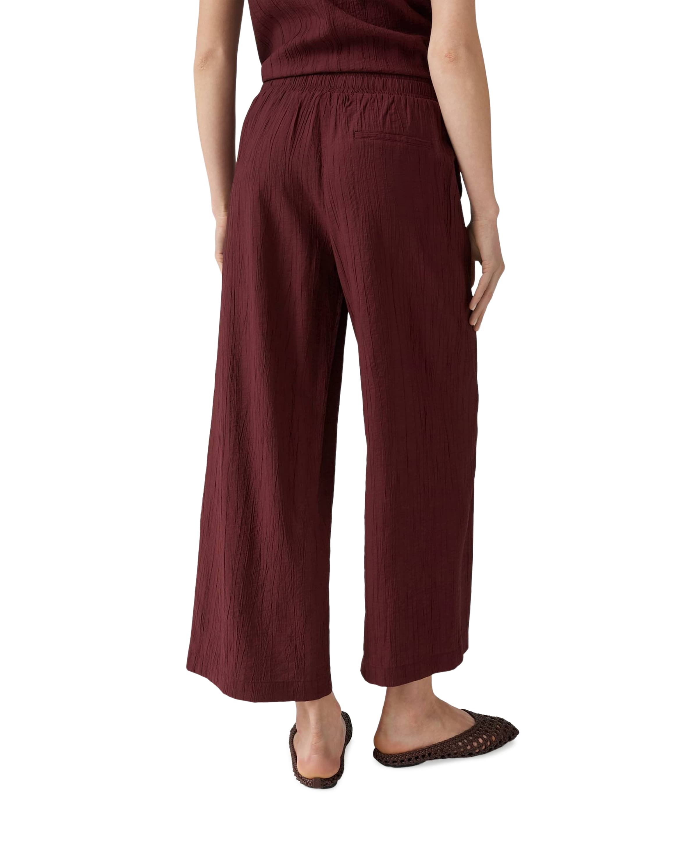 OPUS Marou crinkled dames broek bordeaux