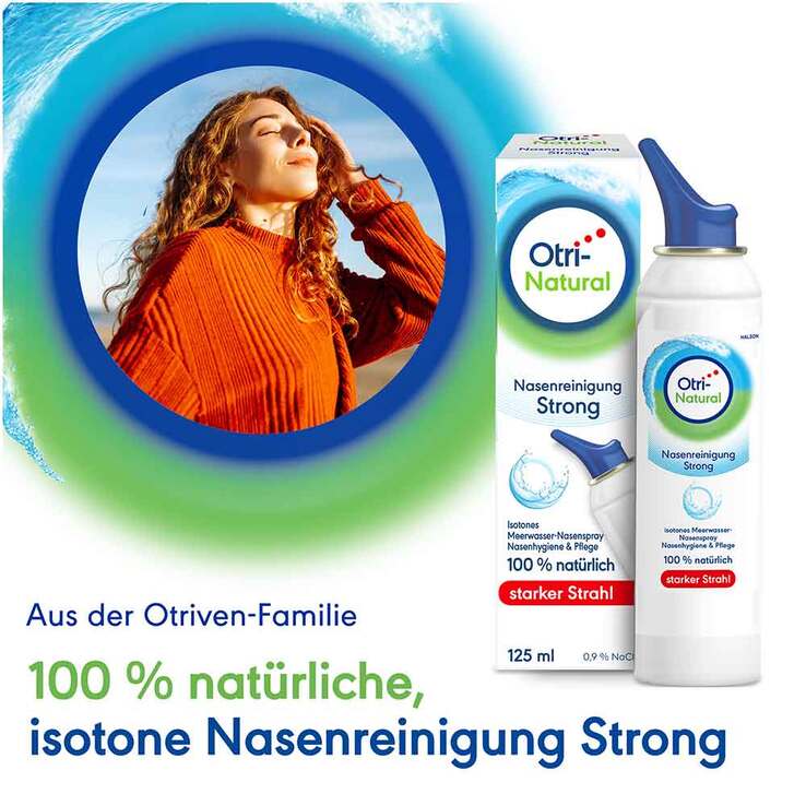 OtriNatural Nasenreinigung Strong, isoton, 0,9 % NaCl, 125 ml