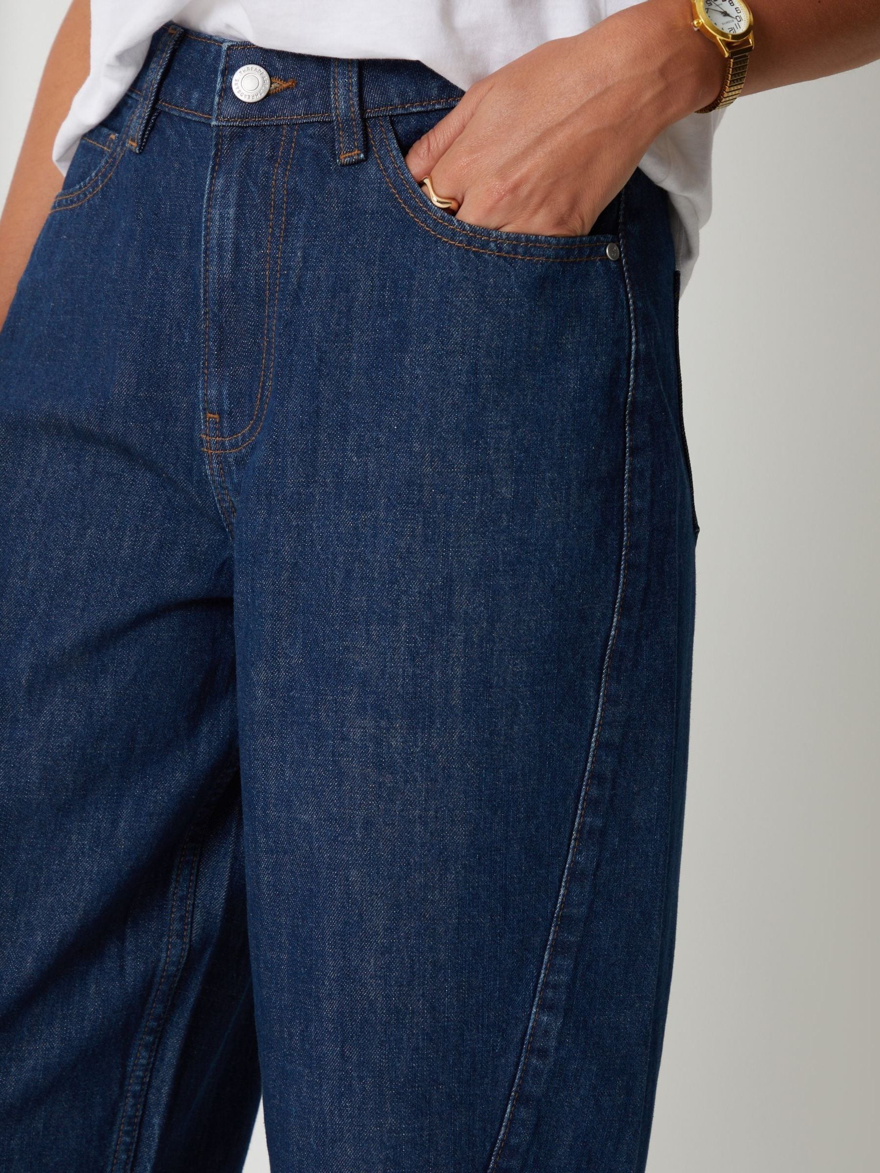 Indigoblauw - Threadbare jeans met ruime rechte pijpen