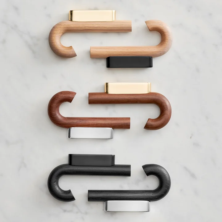 Gejst - Wandhaken, Eiche, natur / chrom