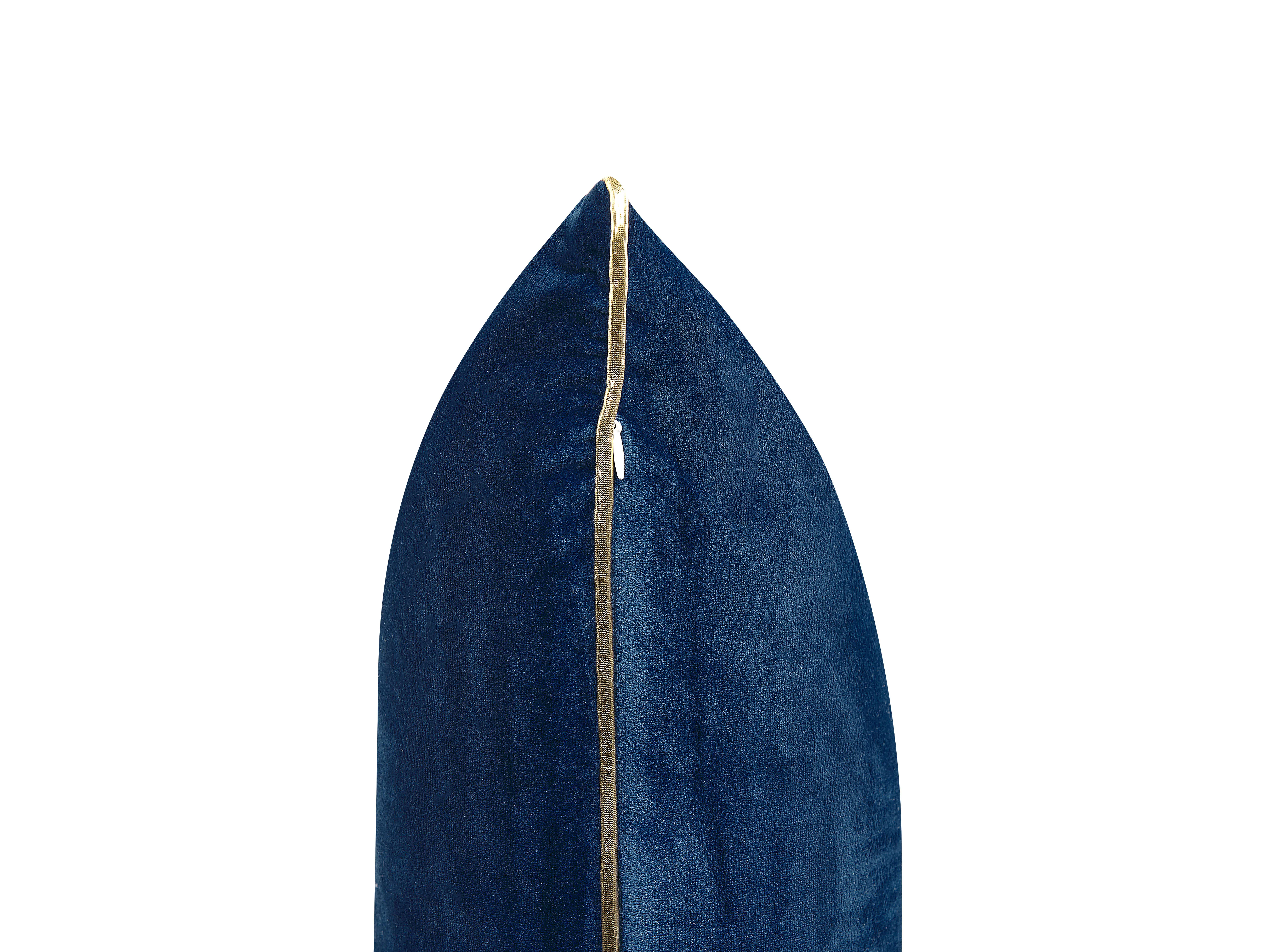 Set van 2 sierkussens CROCUS Fluweel 45 x 45 cm Donkerblauw abstract patroon
