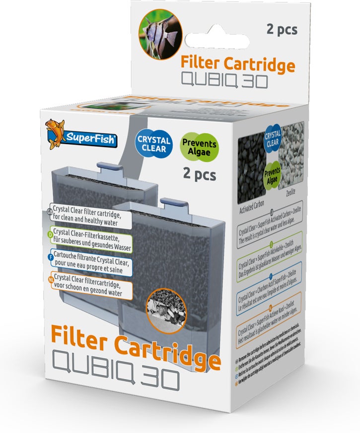 SuperFish aquarium filter cartridge QubiQ 30 2 stuks