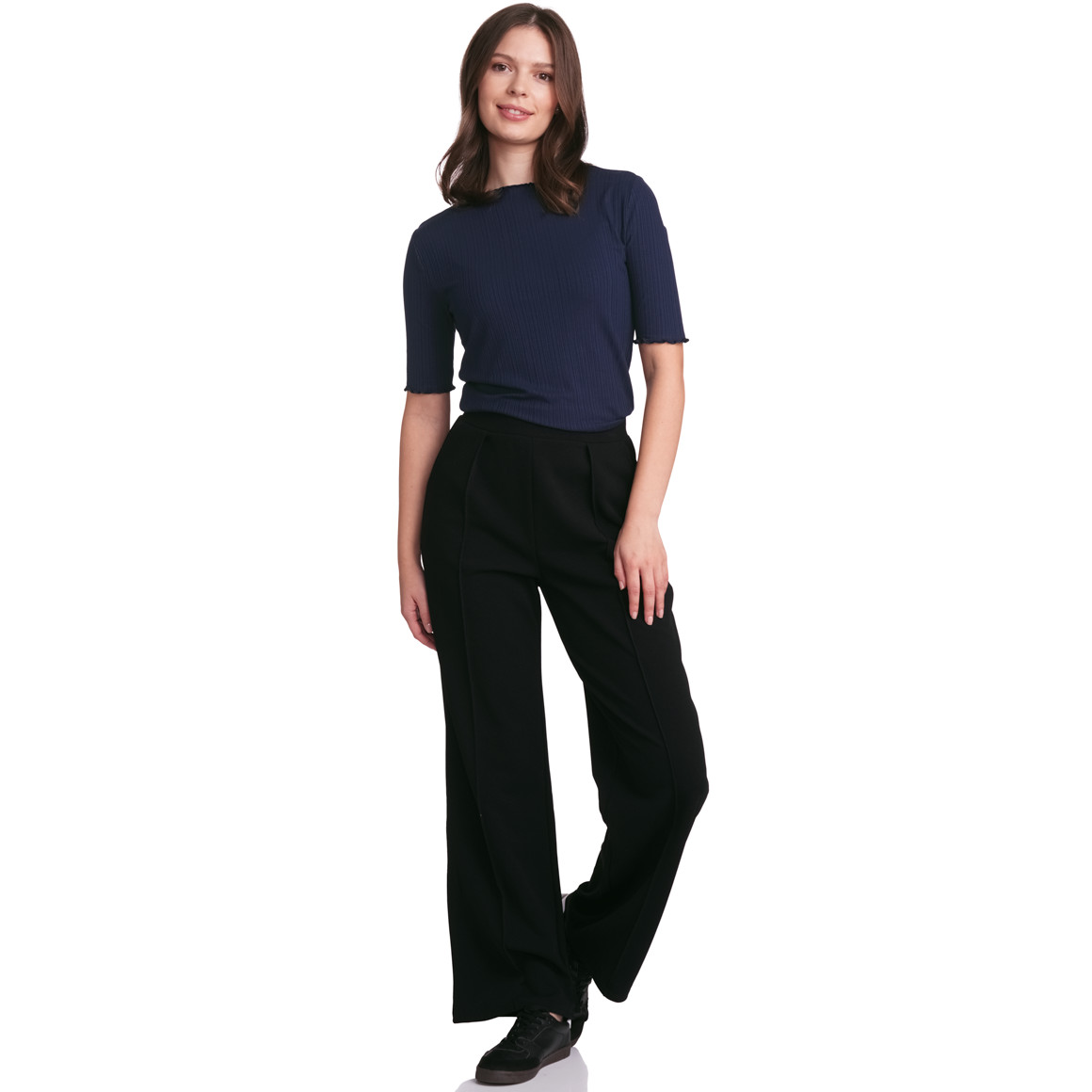 Damen T-Shirt aus Viskose-Mix dunkelblau