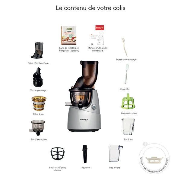 Extracteur de jus lent Kuvings gris B9700 Kuvings
