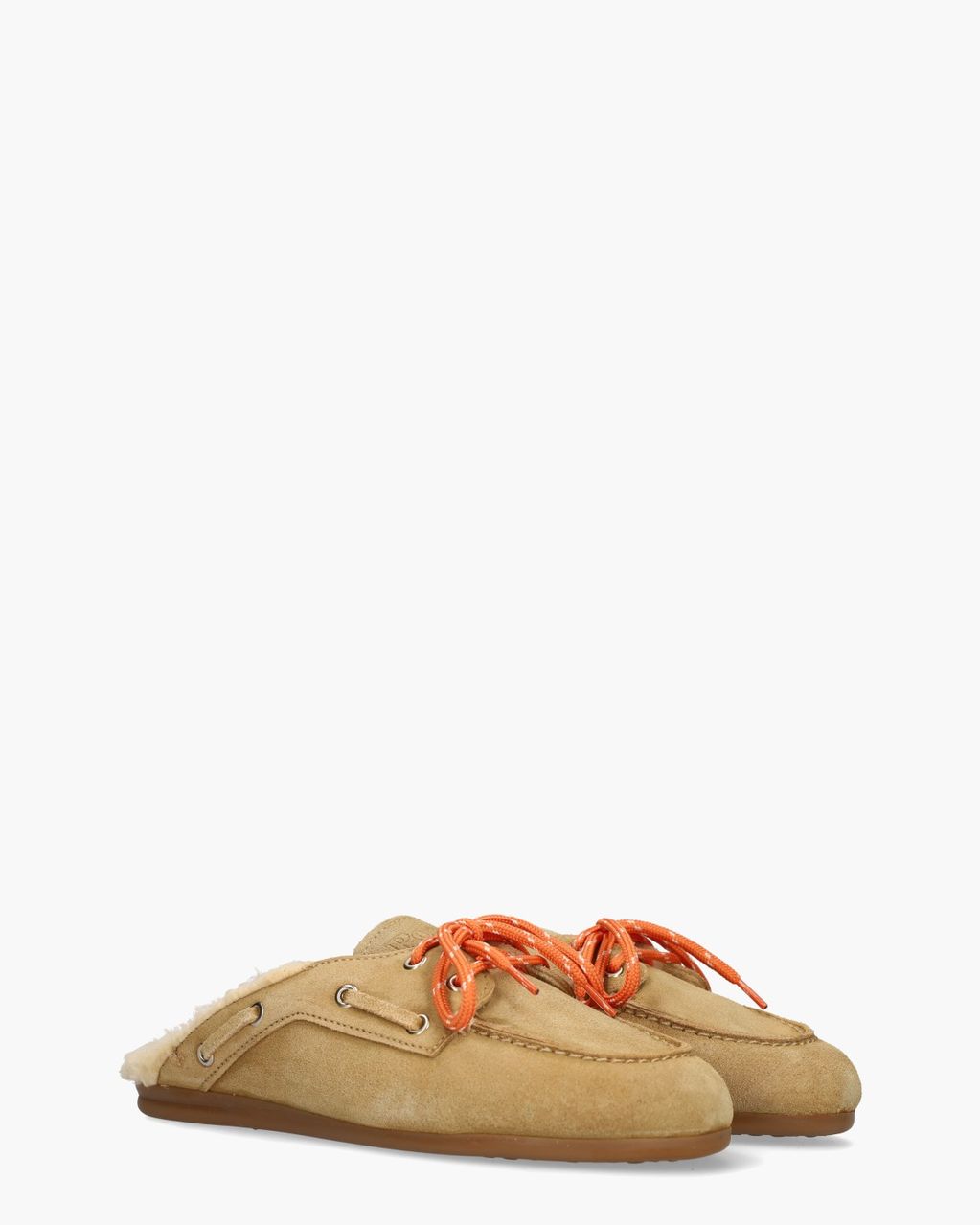 Posa Boat Loafer Mule Fur Lichtbruin Damesslippers