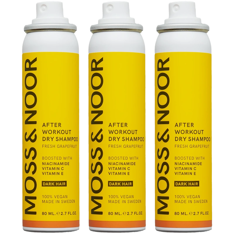 Moss & Noor After Workout Dry Shampoo Dark Hair Pocket Size 3 Pack