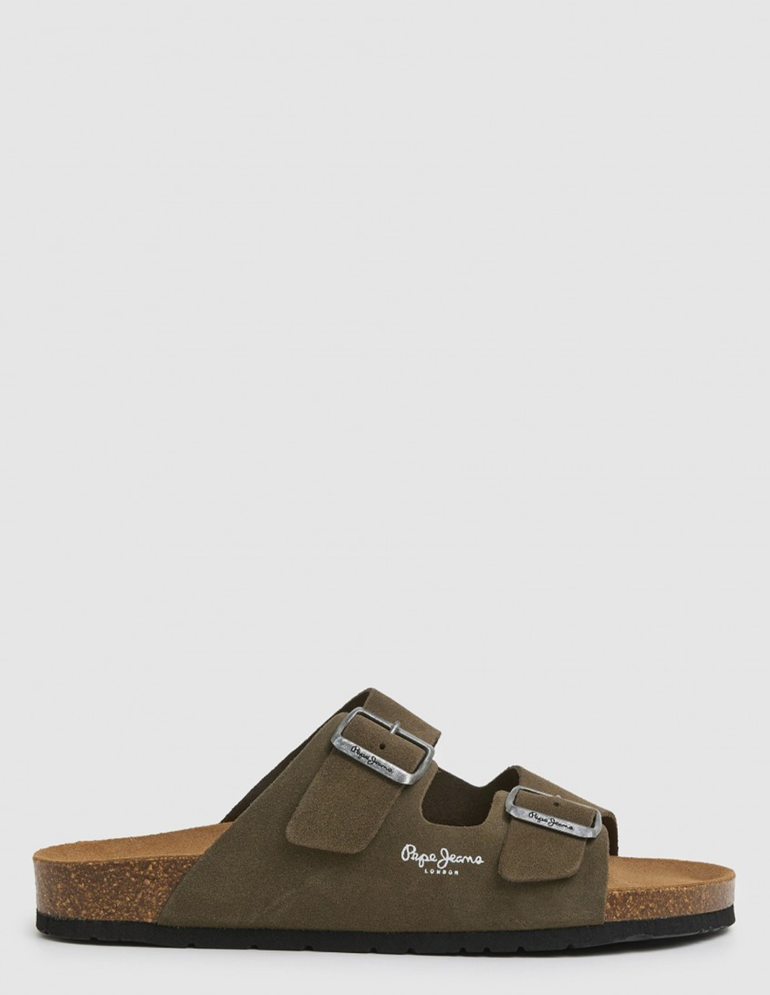 pepe jeans sandales homme bio daim marron foncé