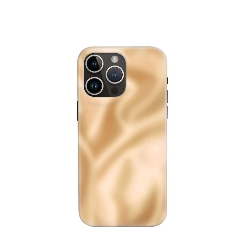 iPhone 14 Pro Max Hybrid (Kunststoff / Gummi) Hülle Seidenglanz 1 - Gold