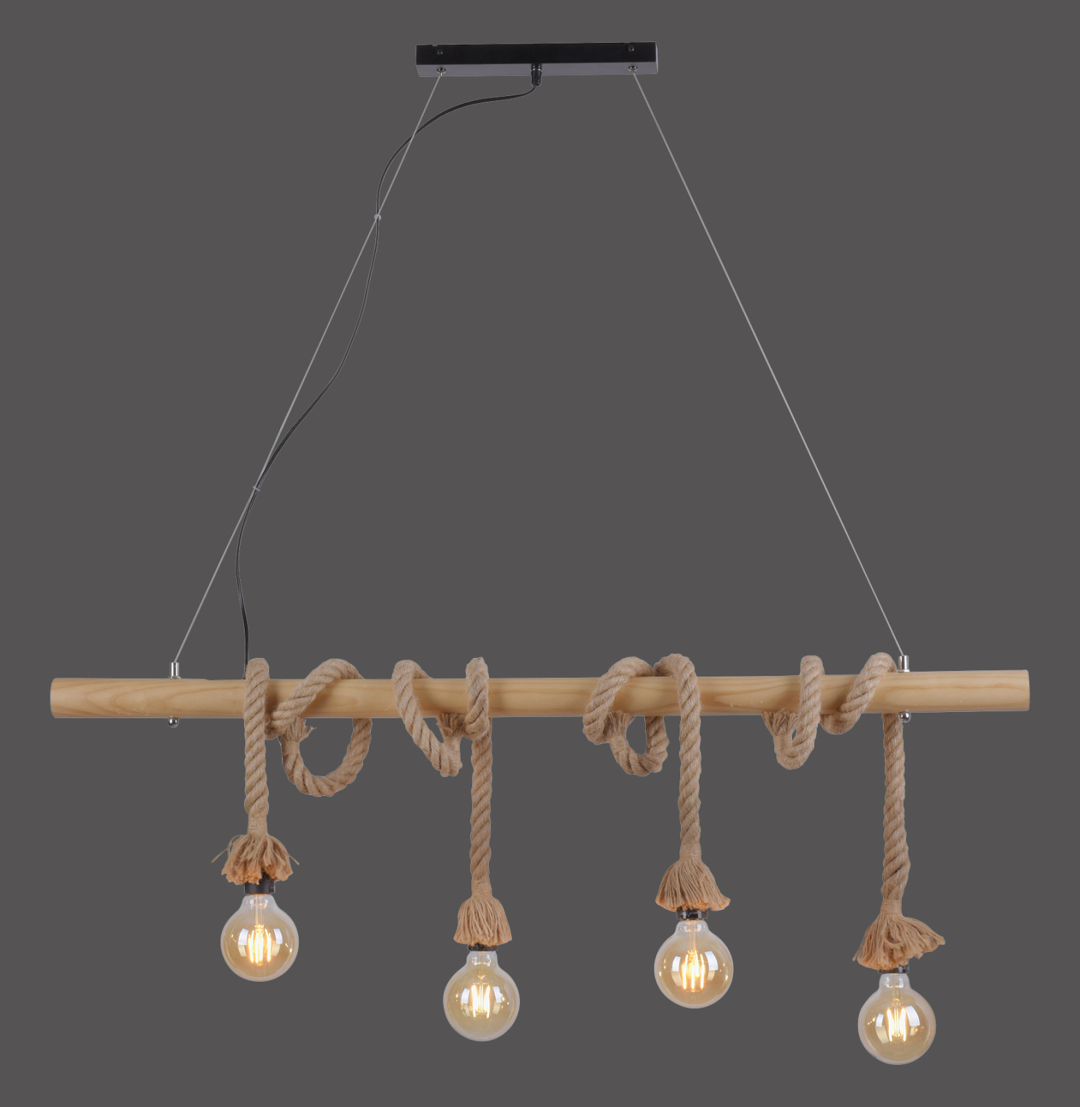 Pendelleuchte - beige-schwarz - 120 cm