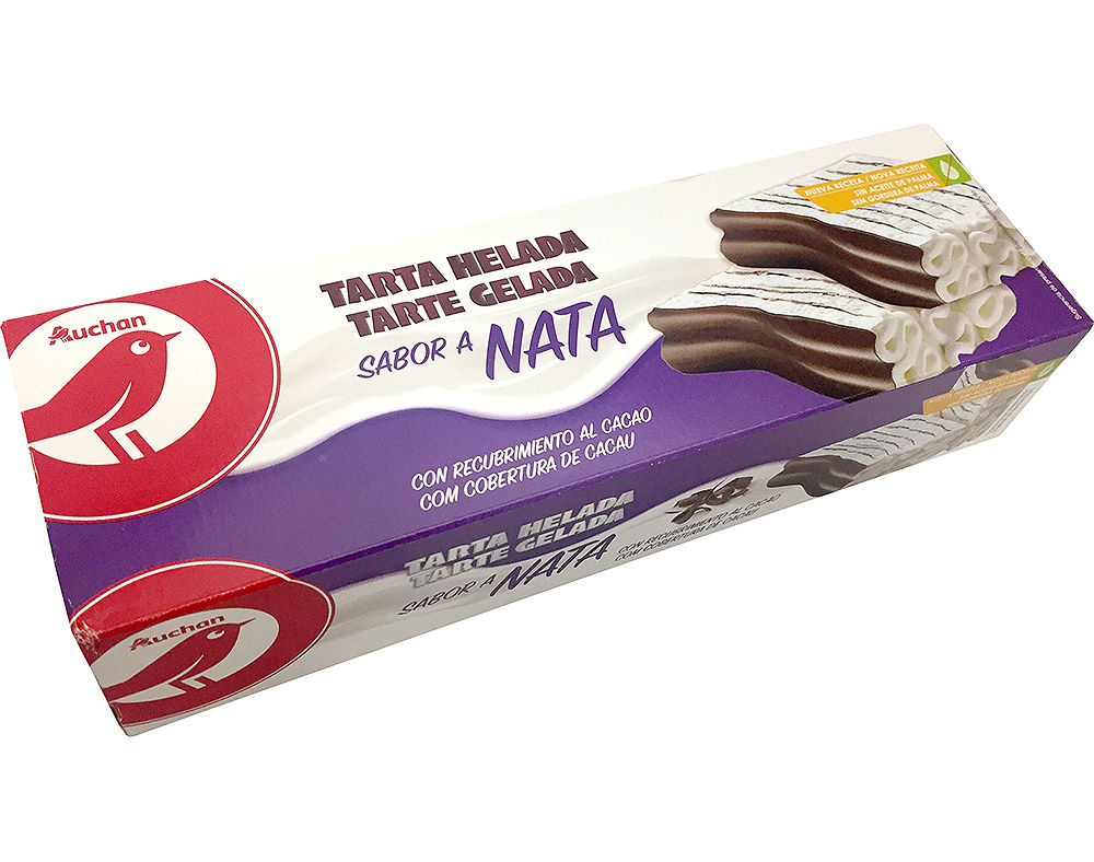 GELADO AUCHAN TARTE NATA COM COBERTURA CHOCOLATE 1L