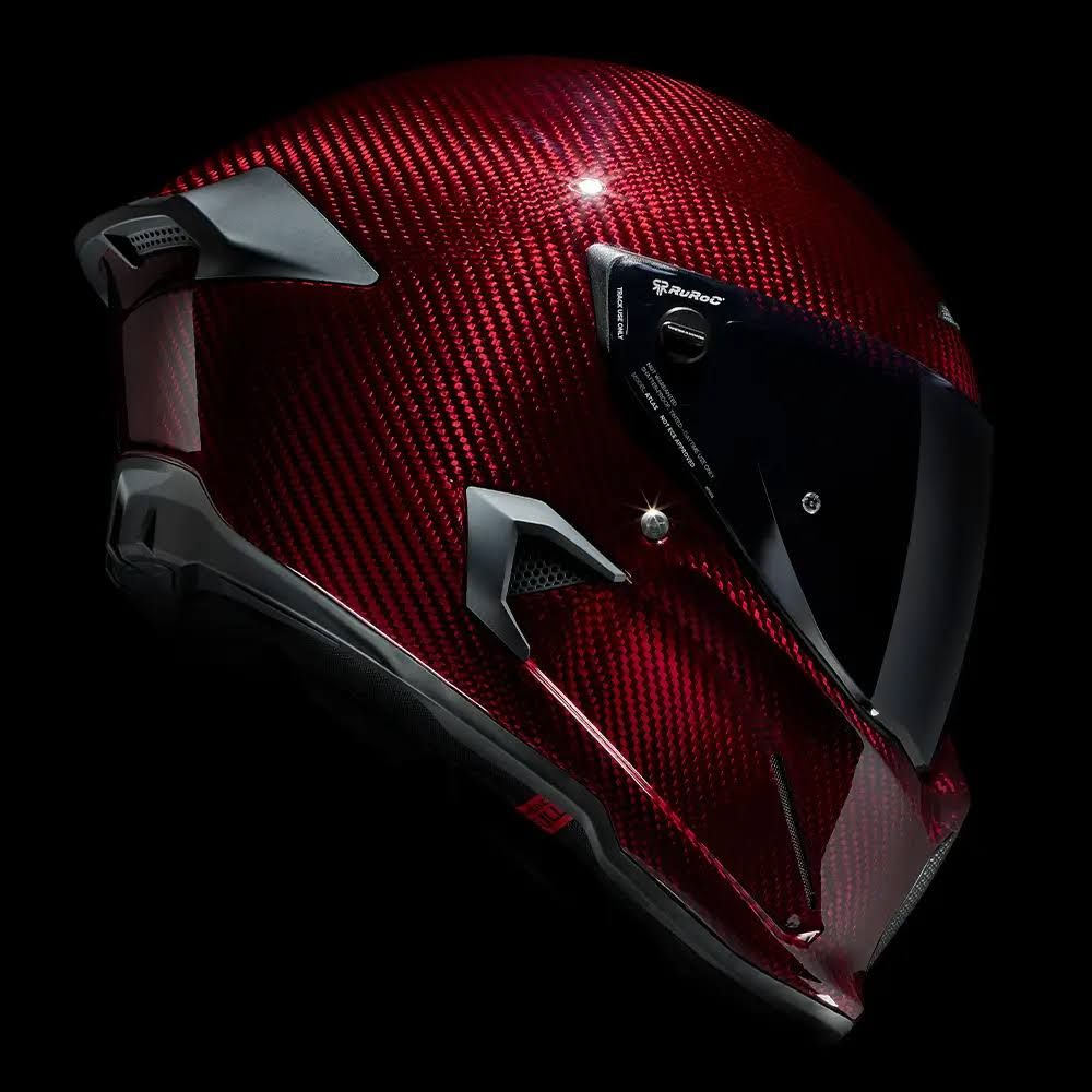 Ruroc AT4.0 CARBON Ruby Lger Casque Intgral Bluetooth De Moto