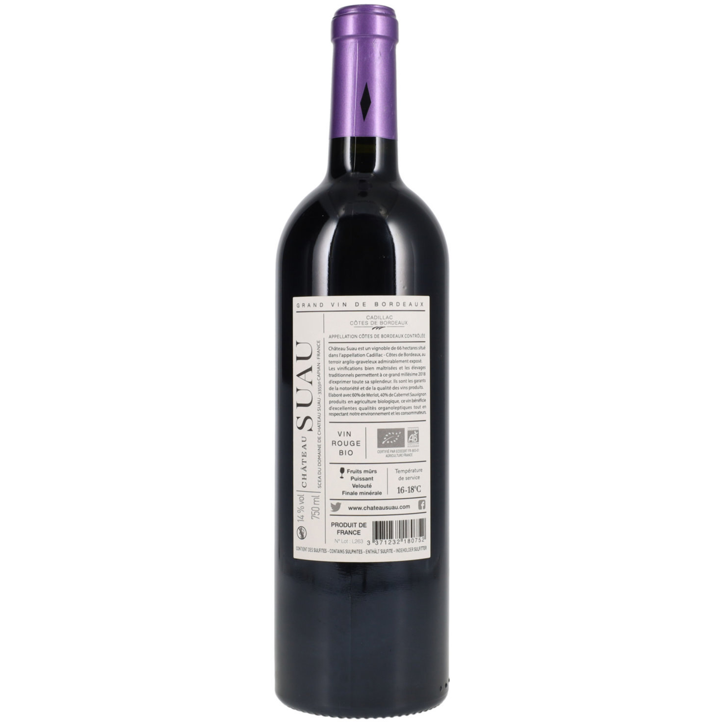 Château Suau Cadillac - Côtes de Bordeaux -75cl