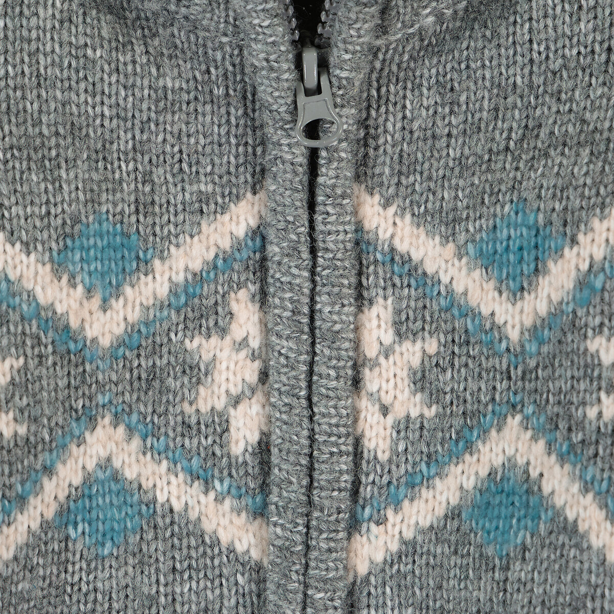 LA REDOUTE COLLECTIONS<br>Cardigã com zíper e gola alta, estampa jacquard