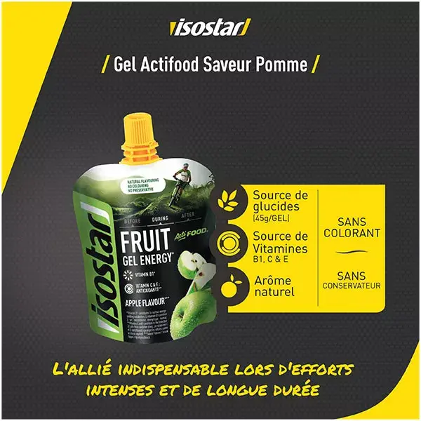 Isostar Fruit Energy Gel Actifood Maçã Sachê 90g
