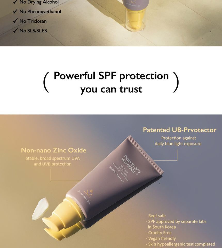 haruharu wonder - Zwarte Rijst Pure Mineral Relief Dagelijkse Zonnebrandcrème