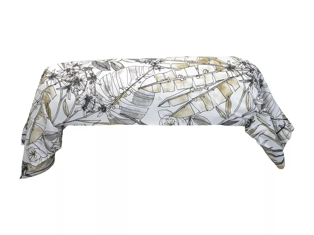 Taie de traversin 200x43 cm coton SUMATRA gris Fusain