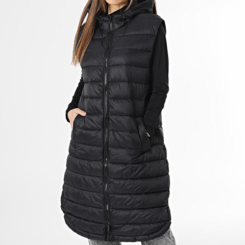 Doudoune Sans Manches Capuche Longue Femme Melody Noir